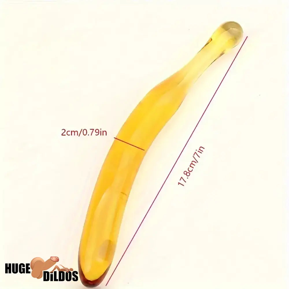 Multiple Lengths Cock Fruit Vegetable Crystal Clear Glass Anal Plug Dildo