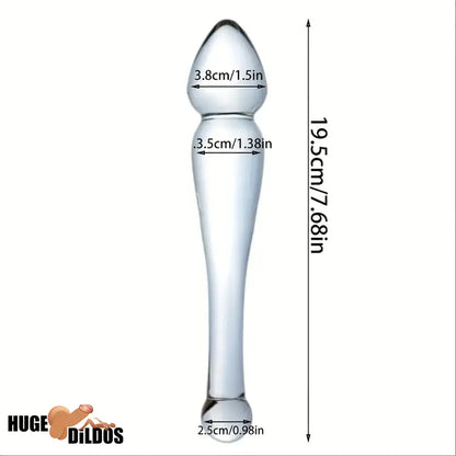 7.68in Unisex Glass Double Heads Dildo Waterproof External Anal Opener
