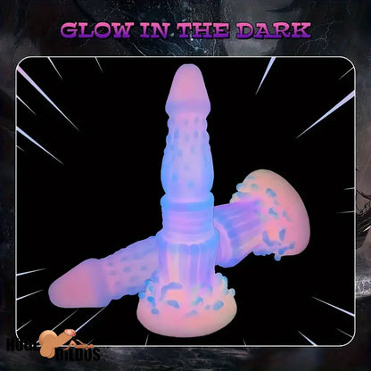 8.46in Fantasy Luminous Monster Silicone Soft Dildo Waterproof Anal Opener