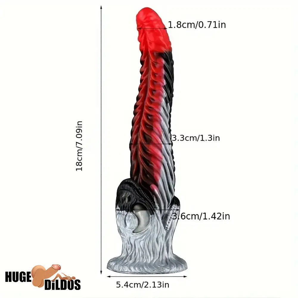 7.09in Silicone Flexible Monster Fantasy Dildo For Handheld Couples Lesbian