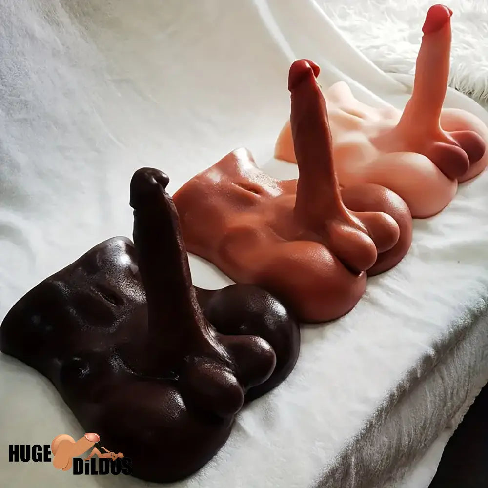 7.1in Silicone Flexible Dildo With TPE Sex Torso For Handheld Couples Sex