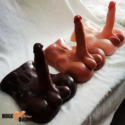 7.1in Silicone Flexible Dildo With TPE Sex Torso For Handheld Couples Sex