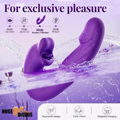 6.92in Dual Heads Automatic Thrusting Lucking Sucking Vibrating Clit Dildo