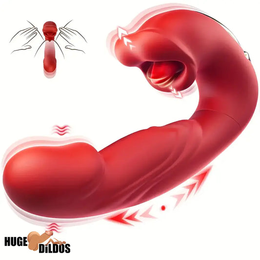 6.92in Dual Heads Automatic Thrusting Lucking Sucking Vibrating Clit Dildo