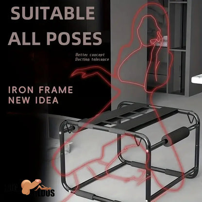 Multi-Functional BDSM Metal Sex Dildo Chair Bondage Ergonomic Design