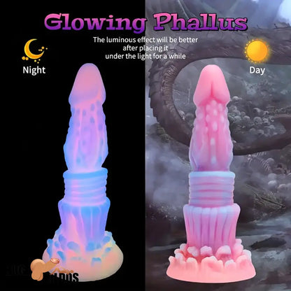 8.46in Fantasy Luminous Monster Silicone Soft Dildo Waterproof Anal Opener