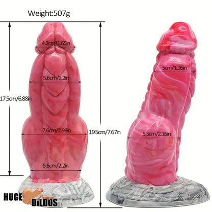 7.67in Fantasy Monster Silicone Soft Dildo For Prostate Sex With Big Knot