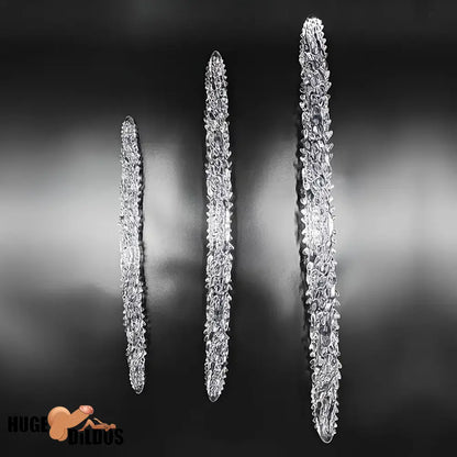 14.8in 18.7in 22.6in Clear Long Dual Heads Huge Spiked Dildo For Couples