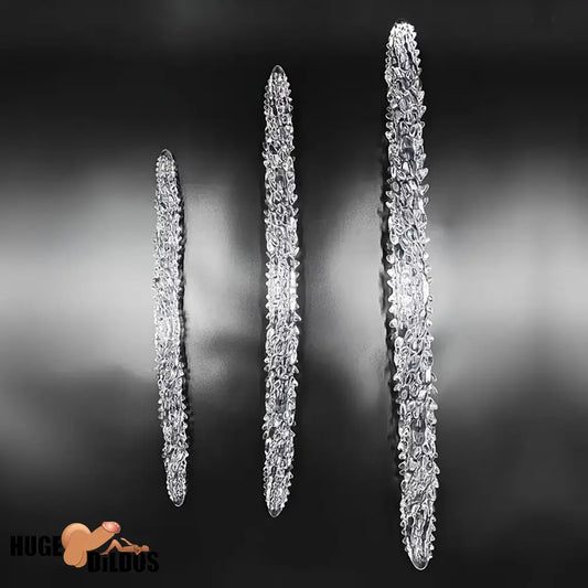 14.8in 18.7in 22.6in Clear Long Dual Heads Huge Spiked Dildo For Couples