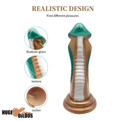 9.06in Silicone Soft Big Fantasy Snake Curved Dildo For Sex Love Toy