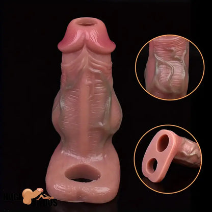 5.3in Lifelike Silicone Soft Dildo Sleeve With Big Knot Penis Enlarge