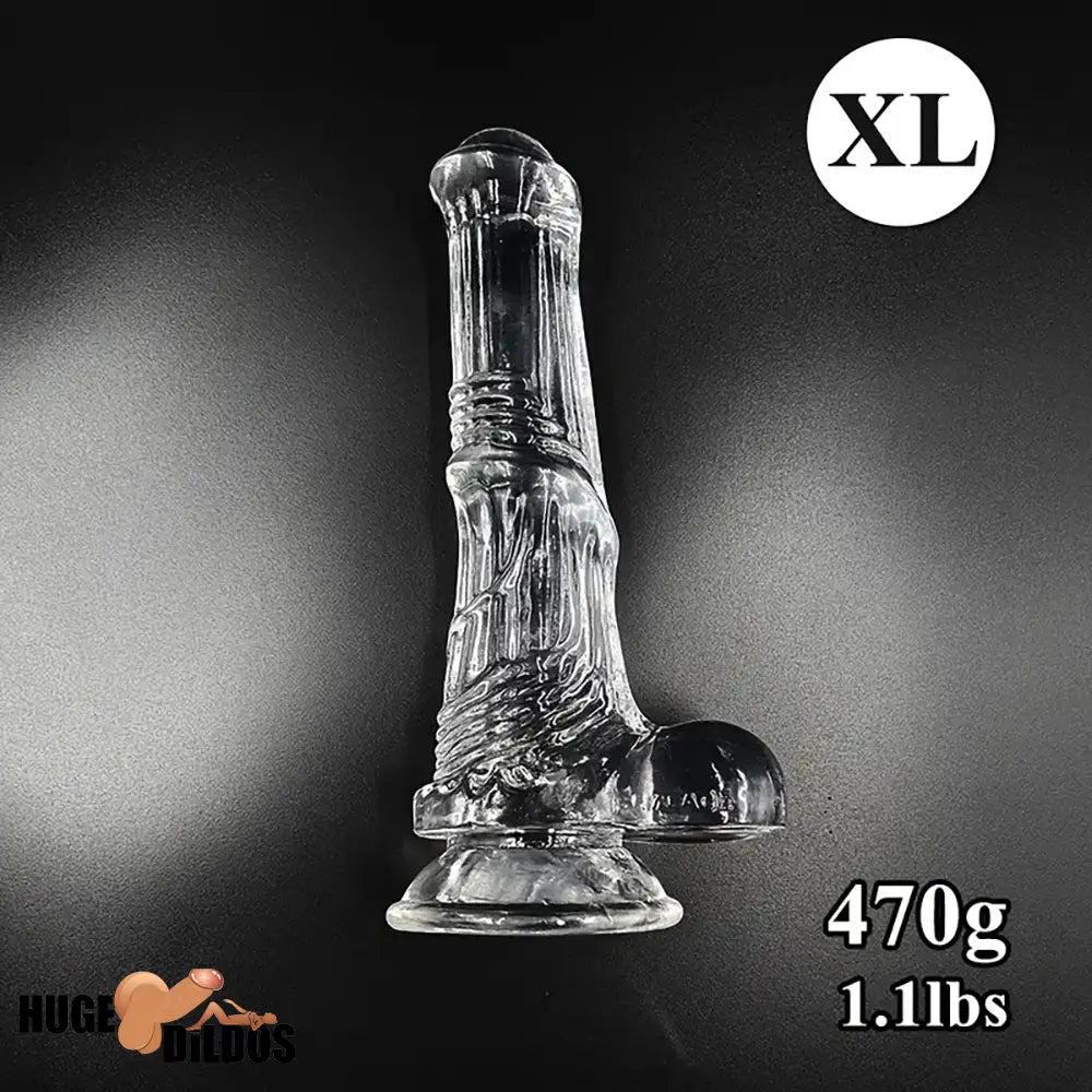 6.6in 7.8in 8.6in 9.8in Clear Black Horse Cock Dildo For G-Spot Advancers