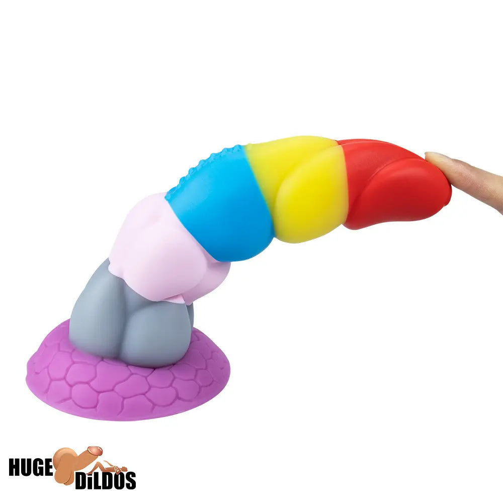 8.66in Silicone Rainbow Soft Big Dildo For Gay LGBT Vaginal Sex Orgasm
