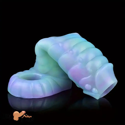 5.39in Lifelike Silicone Soft Dildo Sleeve Snake Luminous Dick Extender