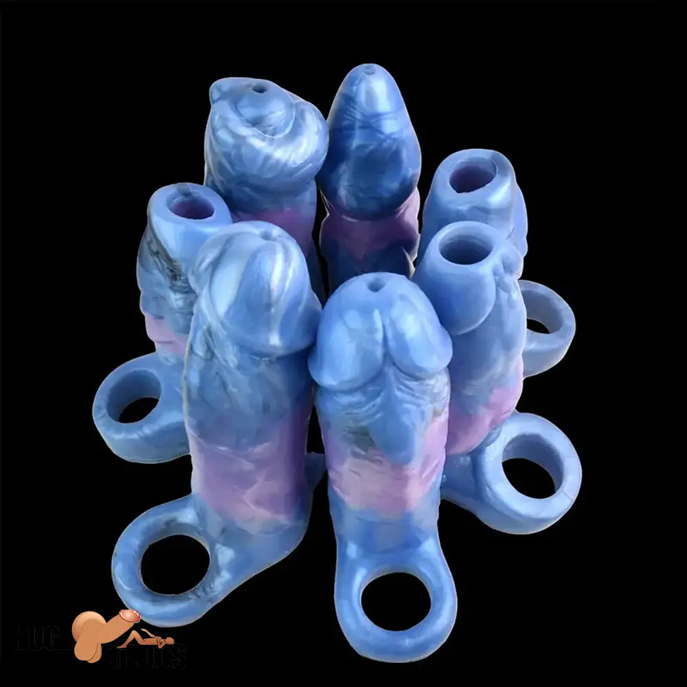 Multiple Lengths Fantasy Silicone Soft Dildo Sleeve With Anti-drop Ring