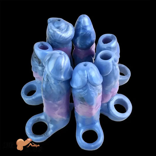 Multiple Lengths Fantasy Silicone Soft Dildo Sleeve With Anti-drop Ring