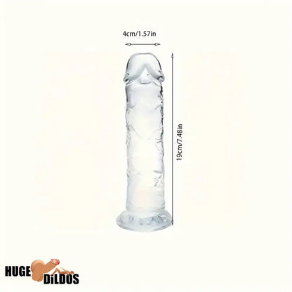 3.54in-9.84in Unisex Realistic Crystal Clear Dildo For Cock Women Sex Toy