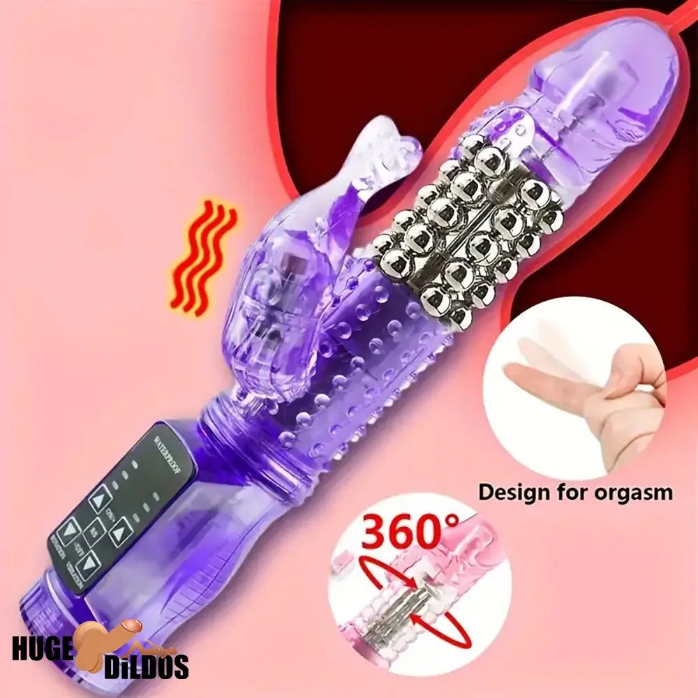 8.86in Silicone Soft Vibrating Rotation Dildo For G-spot Anal Stimulator