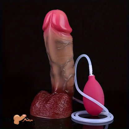 8.9in Soft Big Real Squirting Silicone G Spot Skin-Feel Texture Penis Dildo