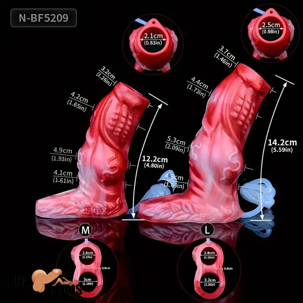 4.8in 5.59in Soft Liquid Silicone Monster Dildo Sleeve For Delay Time