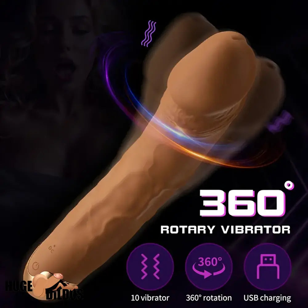 8.19in Big Vibrating Rotation Auto Dildo BDSM Sex Toy For G Spot Orgasm