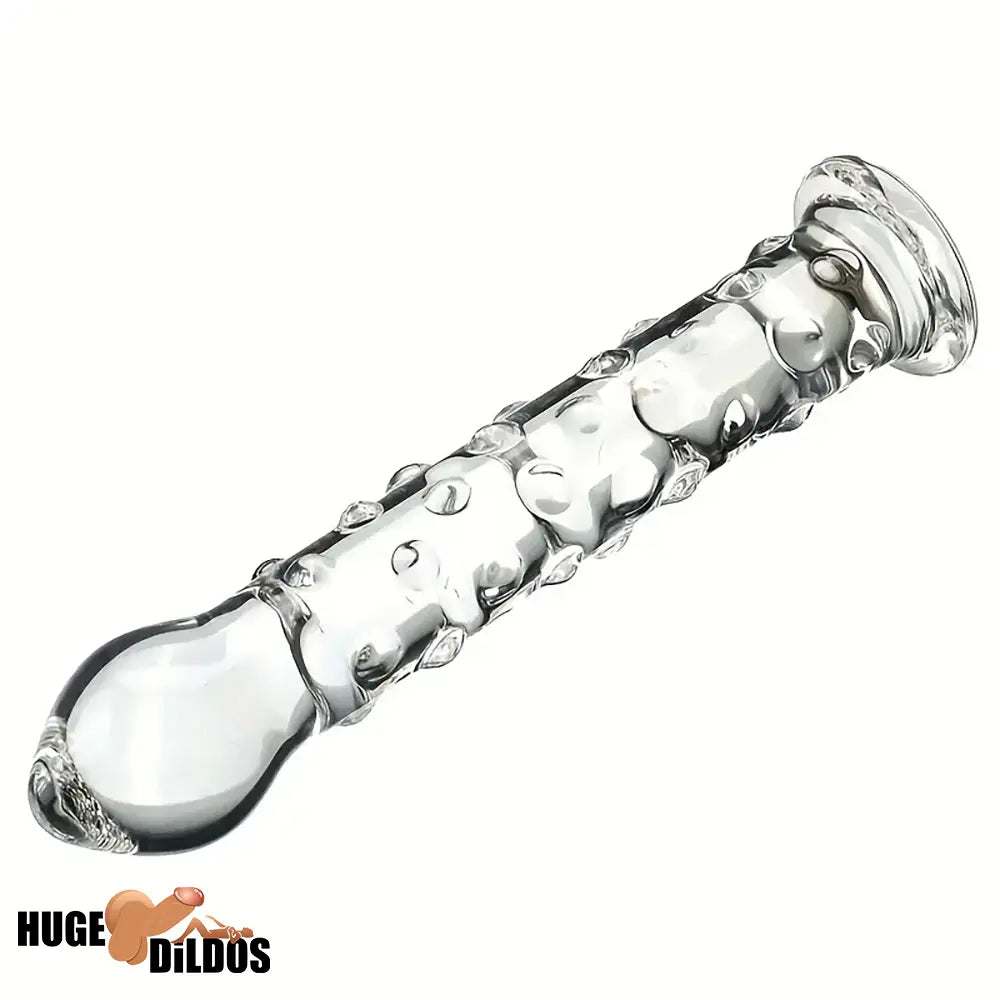 6.9in Clear Real Glass Crystal Dildo For G-Spot Vaginal Anal Sex Stimulation
