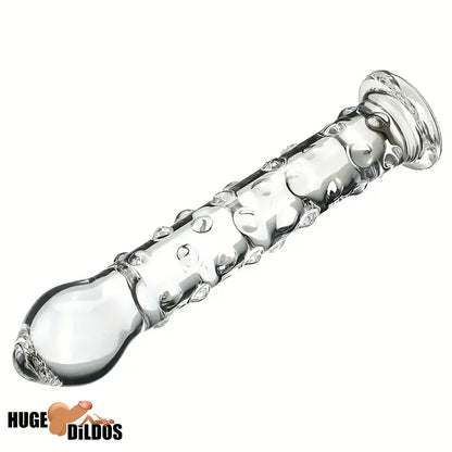 6.9in Clear Real Glass Crystal Dildo For G-Spot Vaginal Anal Sex Stimulation