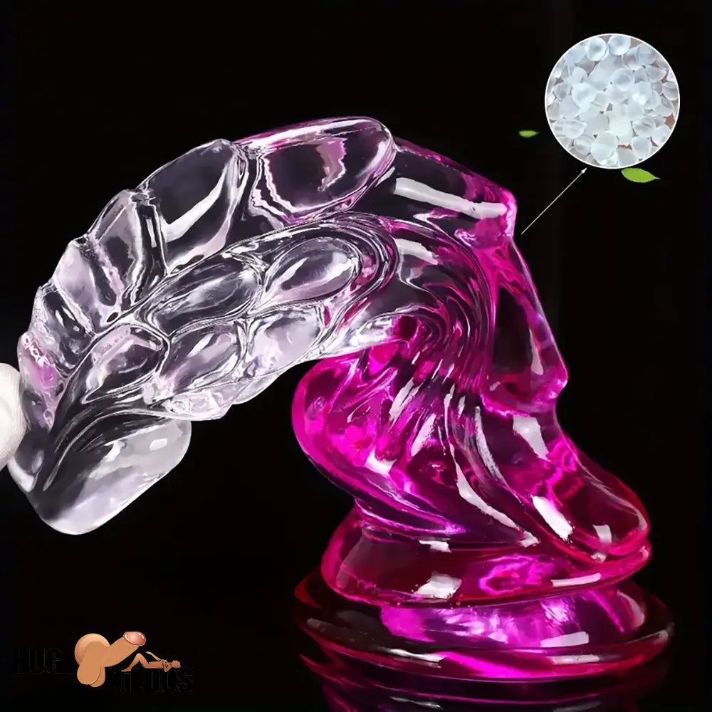 8.66in Clear Huge Spiked Monster Fantasy Dildo For Women Cock Sex Toy