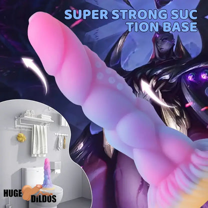 8.14in Flexible Silicone Soft Big Dildo Luminous Monster Big Penis Toy