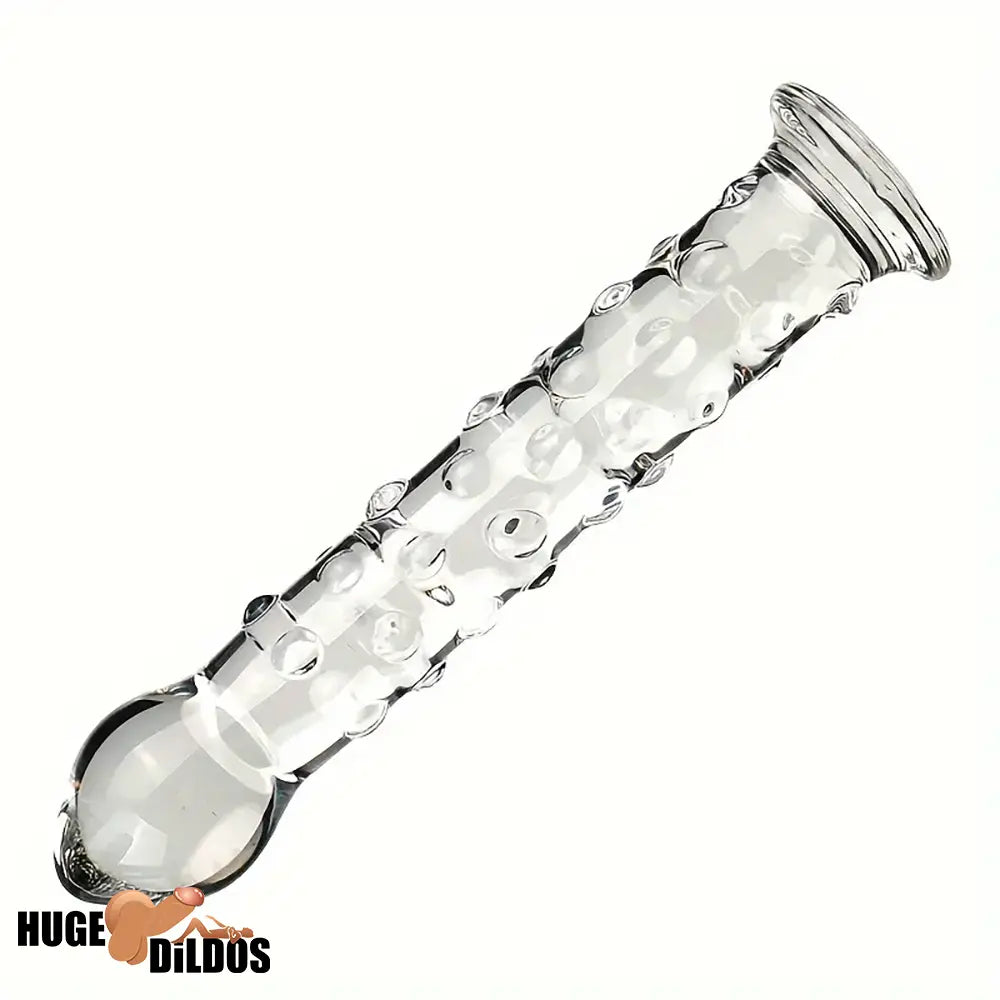 6.9in Clear Real Glass Crystal Dildo For G-Spot Vaginal Anal Sex Stimulation
