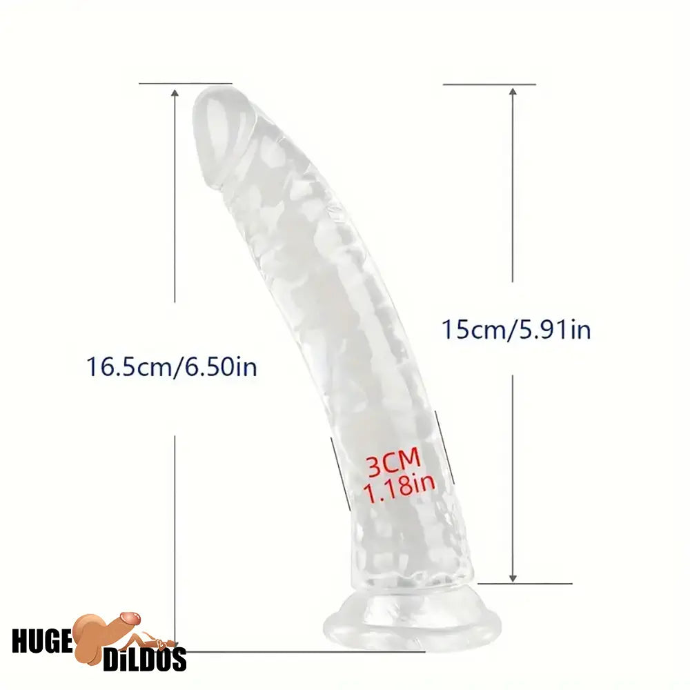 6.5in 7.68in 9.65in Clear Real Dildo For G-Spot Vaginal Anal Sex Stimulation