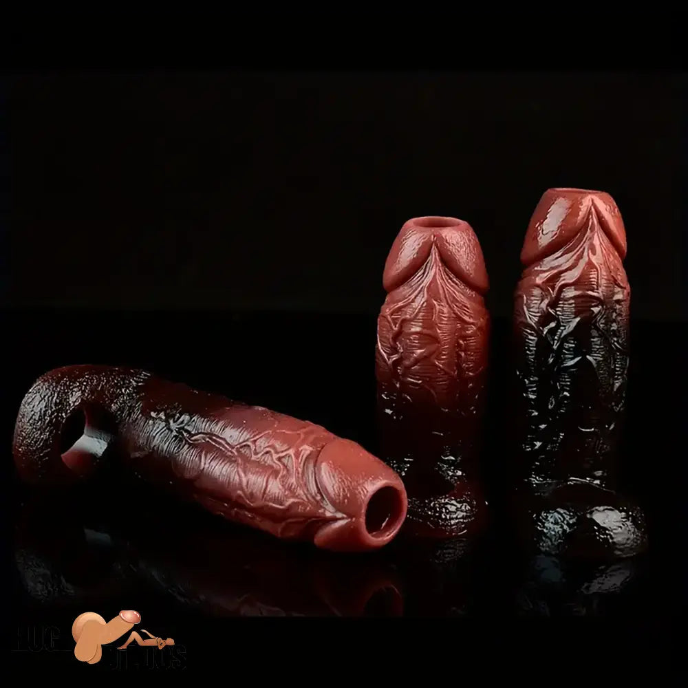 4.53in 5.24in 6.02in Silicone Soft Hollow Dildo Sleeve For Enlargement