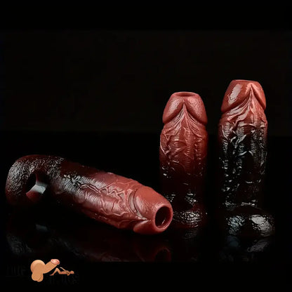 4.53in 5.24in 6.02in Silicone Soft Hollow Dildo Sleeve For Enlargement