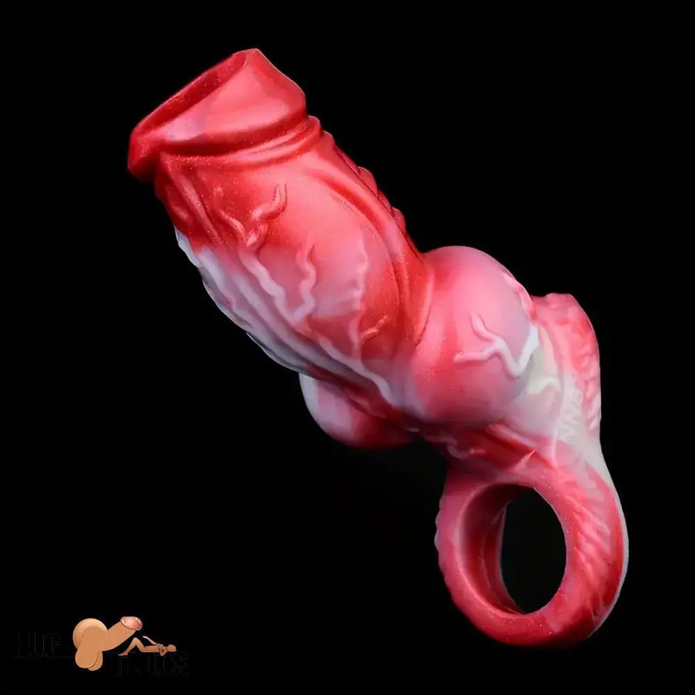 4.92in 5.83in Silicone Soft Dildo Sleeve Dog Animal Knotted Extender