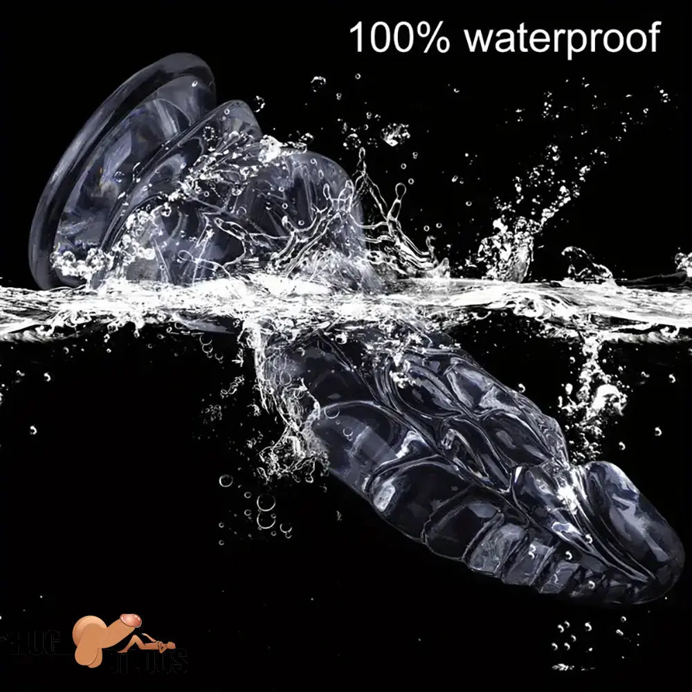 8.66in Clear Huge Spiked Monster Fantasy Dildo For Women Cock Sex Toy