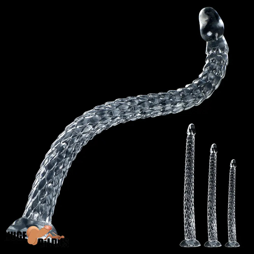 15.75in 19.69in 23.62in Huge Long Snake Scaly Clear Dildo Adult Penis Toy