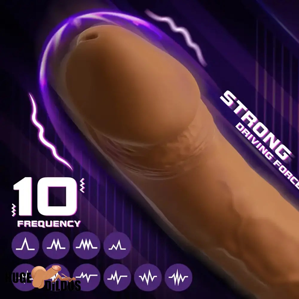 8.19in Big Vibrating Rotation Auto Dildo BDSM Sex Toy For G Spot Orgasm