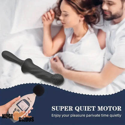 9.65in Silicone Soft Vibrating Dildo With Handle For G-spot Anal Stimulator