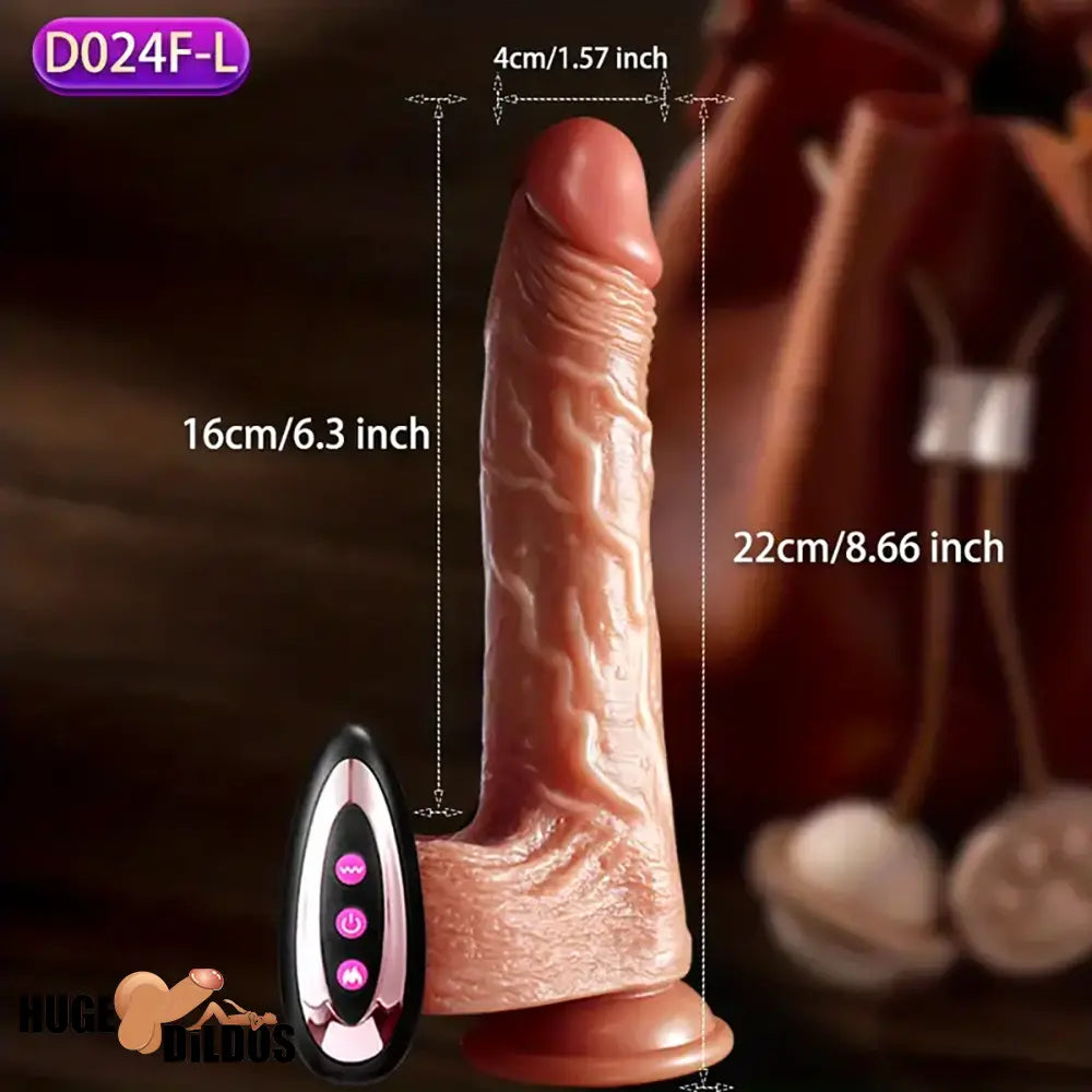 7.6in 8.66in Swing Vibrating Thrusting Big Silicone Soft Heated Electric Dildo