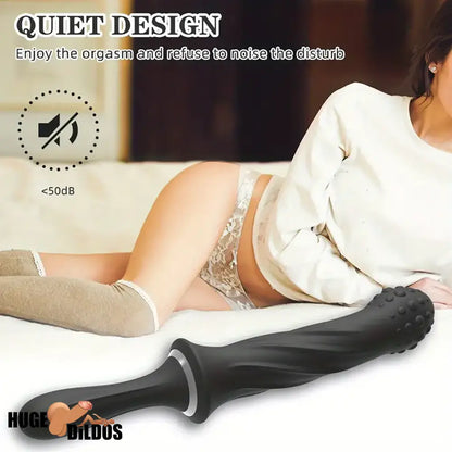 9.65in Silicone Soft Vibrating Dildo With Handle For G-spot Anal Stimulator