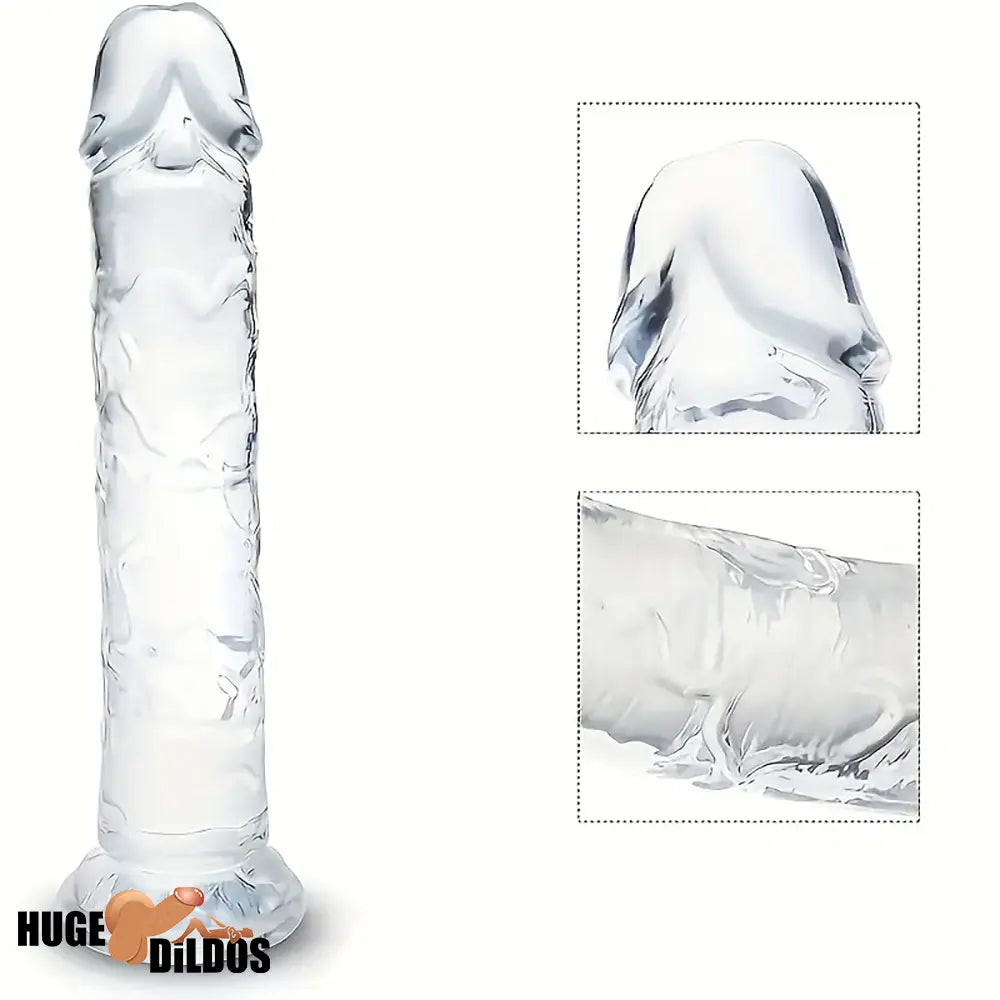6.5in 7.68in 9.65in Clear Real Dildo For G-Spot Vaginal Anal Sex Stimulation