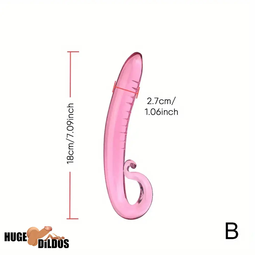 7.09in 7.28in 7.48in Clear Unisex Glass Crystal Dildo For G Spot Sex Cock