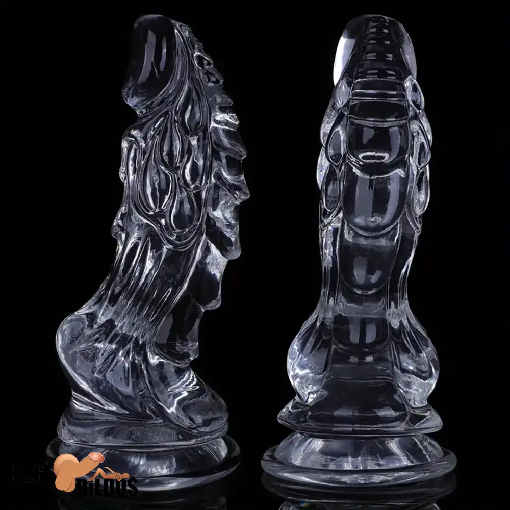 8.66in Clear Huge Spiked Monster Fantasy Dildo For Women Cock Sex Toy