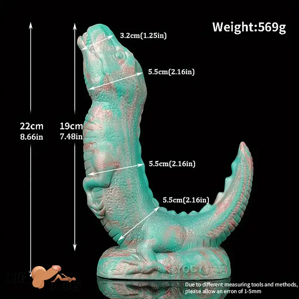 8.66in Fantasy Animal Dinosaur Monster Silicone Thick Soft Dildo For Play
