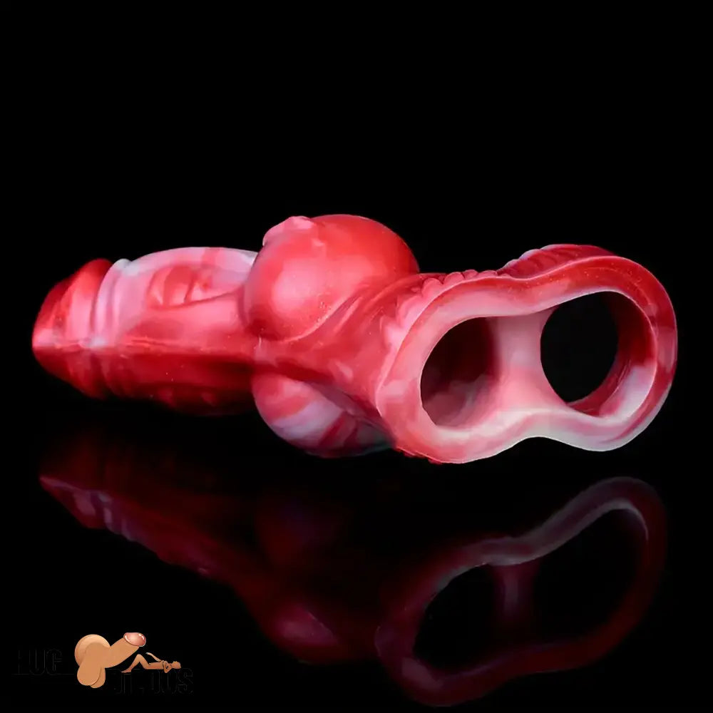 4.92in 5.83in Silicone Soft Dildo Sleeve Dog Animal Knotted Extender