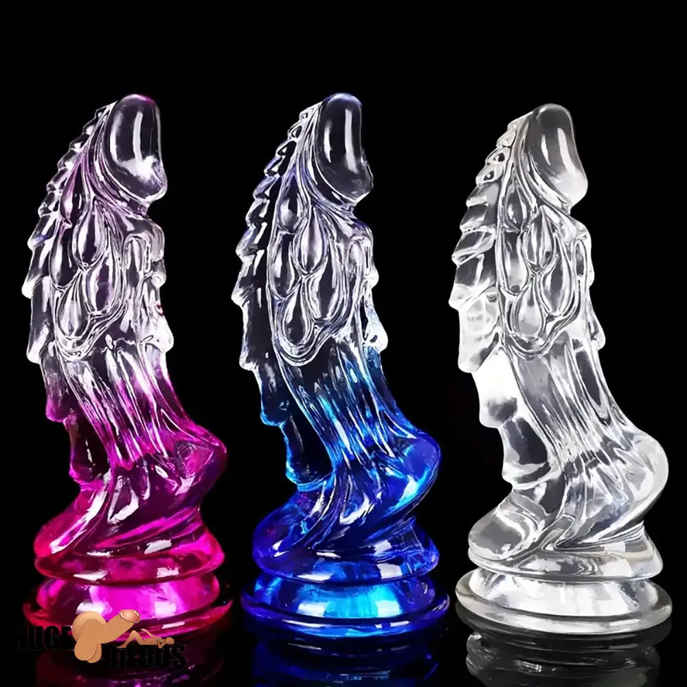 8.66in Clear Huge Spiked Monster Fantasy Dildo For Women Cock Sex Toy