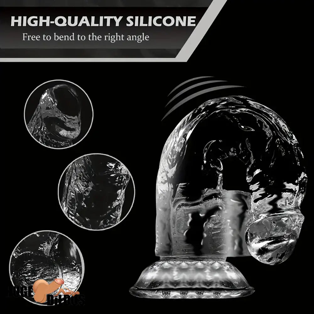 6.4in 7in 8in 9in Clear Real Cock Dildo For G-Spot Vaginal Anal Stimulation