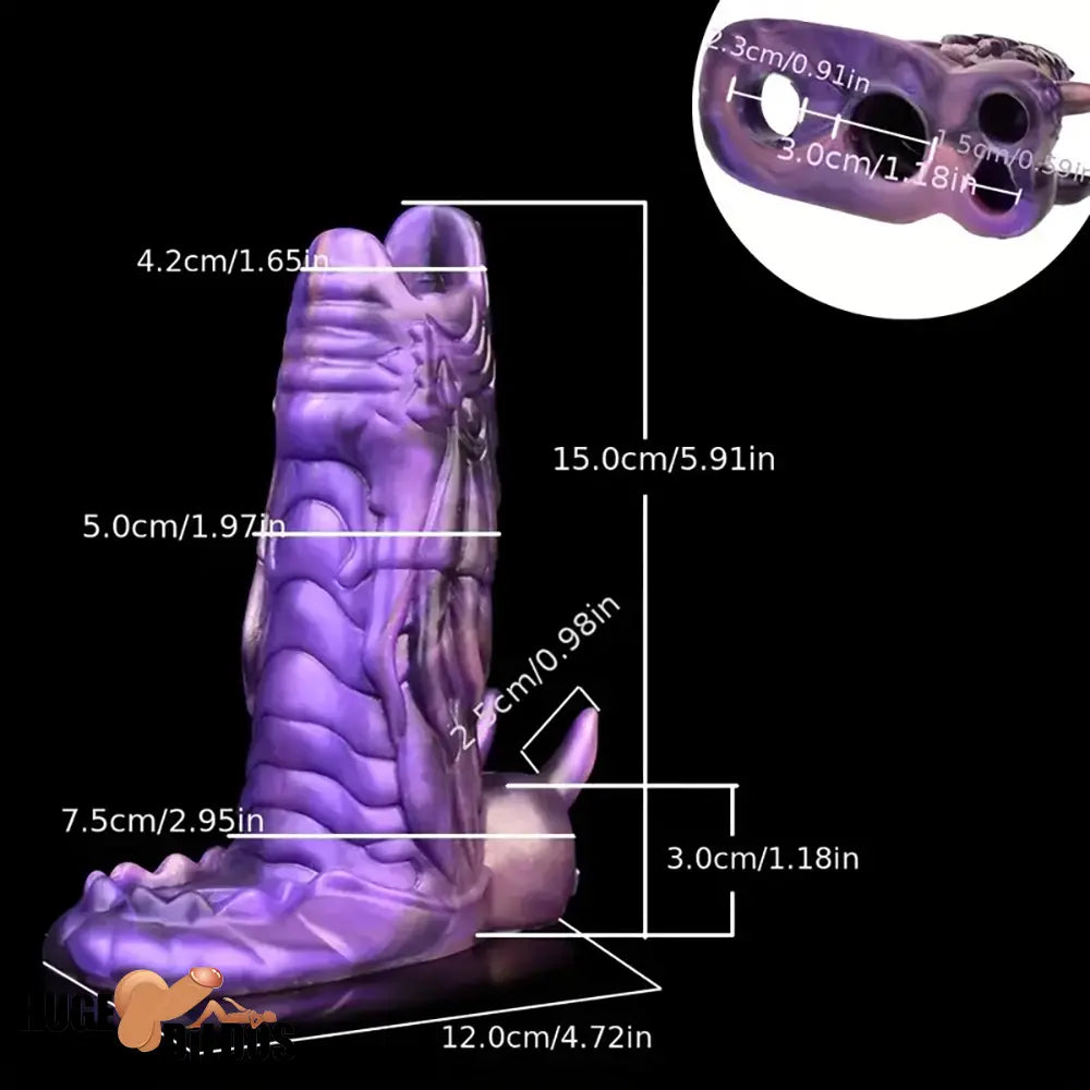 5.91in Silicone Dragon Fantasy Hollow Dildo Sleeve For Masturbation