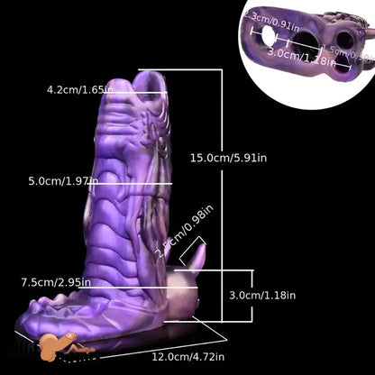 5.91in Silicone Dragon Fantasy Hollow Dildo Sleeve For Masturbation