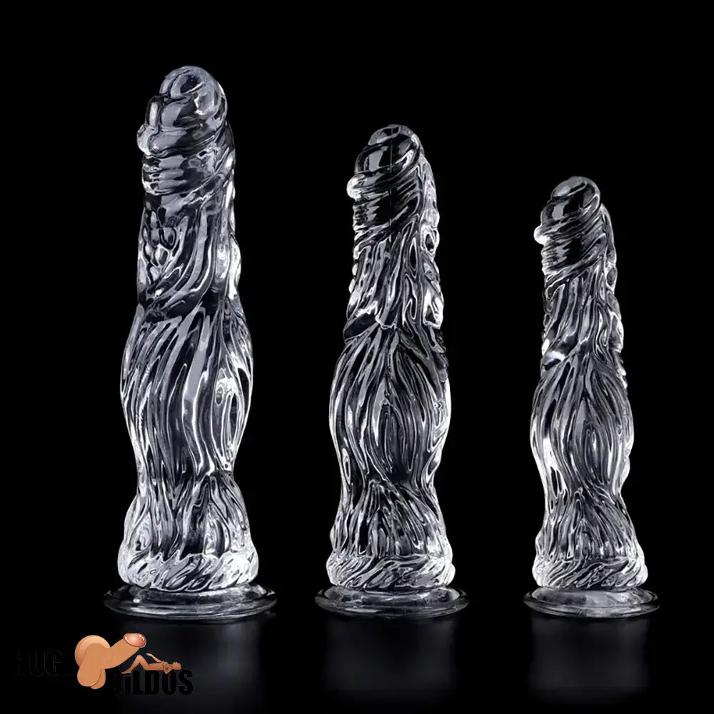 9.5in 10.7in 11.8in Clear Crystal Huge Animal Dildo For Love Cock Sex Toy